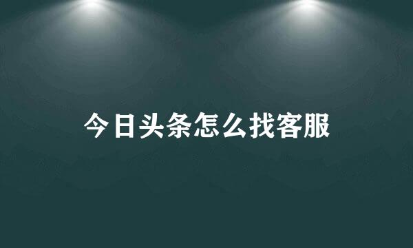 今日头条怎么找客服