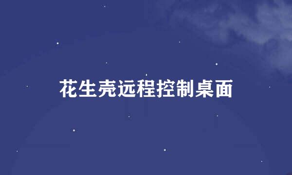 花生壳远程控制桌面