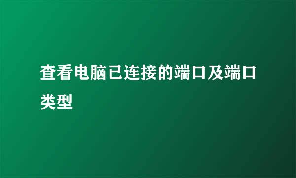查看电脑已连接的端口及端口类型