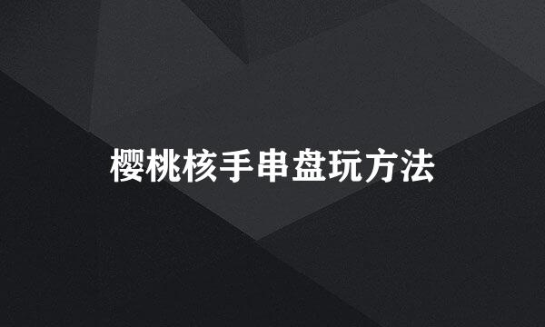 樱桃核手串盘玩方法
