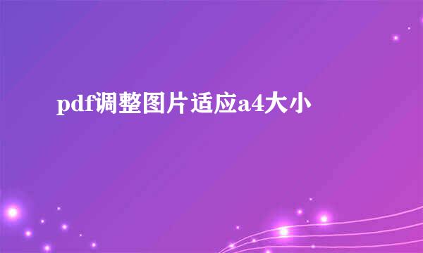 pdf调整图片适应a4大小
