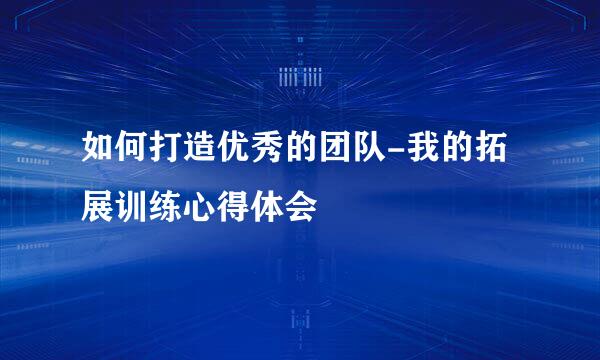 如何打造优秀的团队-我的拓展训练心得体会