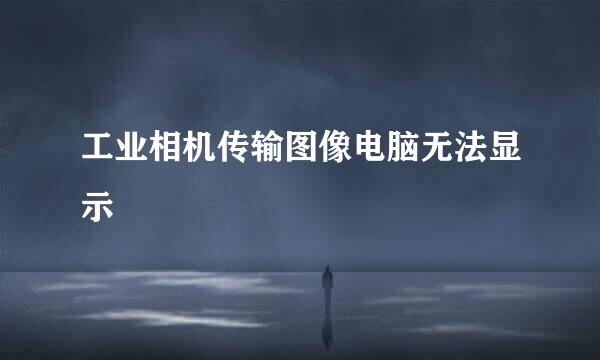工业相机传输图像电脑无法显示