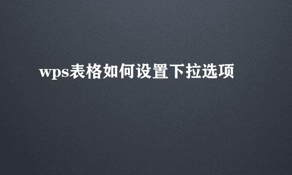 wps表格如何设置下拉选项