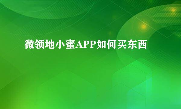 微领地小蜜APP如何买东西