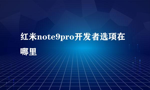 红米note9pro开发者选项在哪里