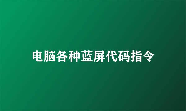 电脑各种蓝屏代码指令