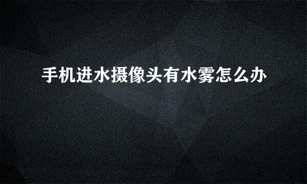 手机进水摄像头有水雾怎么办
