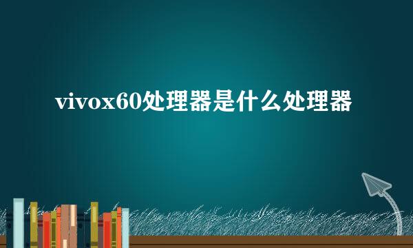 vivox60处理器是什么处理器
