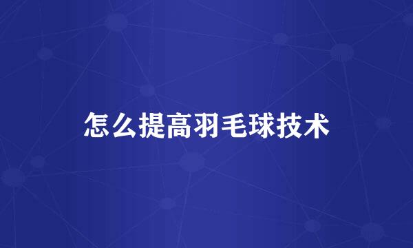 怎么提高羽毛球技术