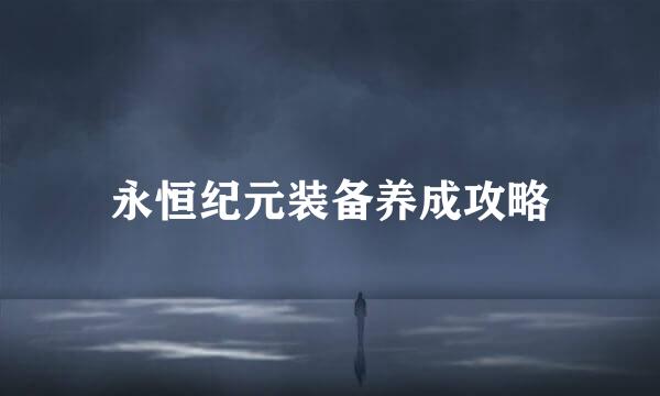 永恒纪元装备养成攻略