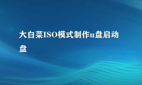 大白菜ISO模式制作u盘启动盘