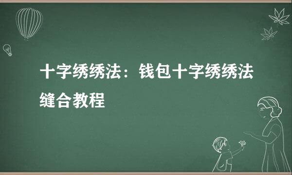 十字绣绣法：钱包十字绣绣法缝合教程