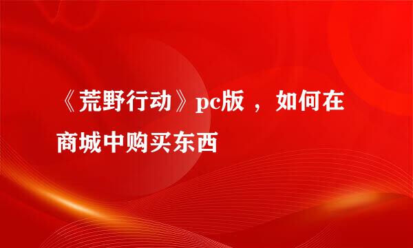 《荒野行动》pc版 ，如何在商城中购买东西