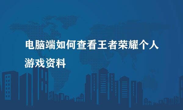 电脑端如何查看王者荣耀个人游戏资料