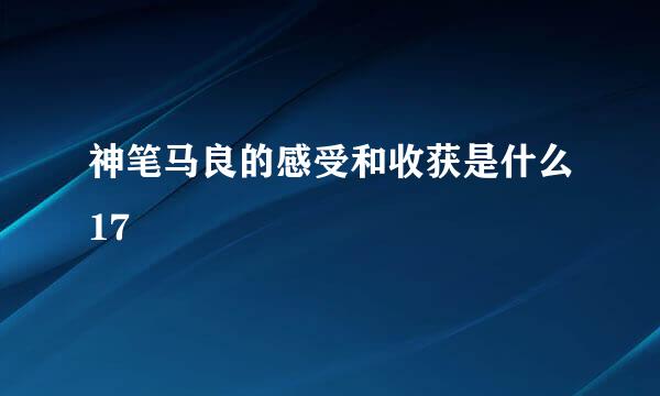 神笔马良的感受和收获是什么17