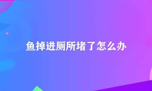 鱼掉进厕所堵了怎么办