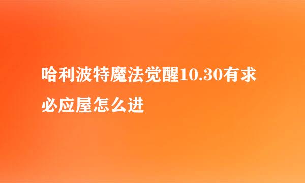哈利波特魔法觉醒10.30有求必应屋怎么进