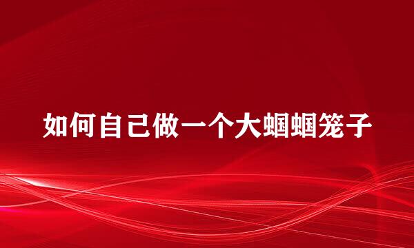如何自己做一个大蝈蝈笼子