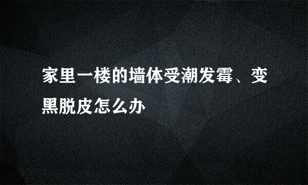 家里一楼的墙体受潮发霉、变黑脱皮怎么办