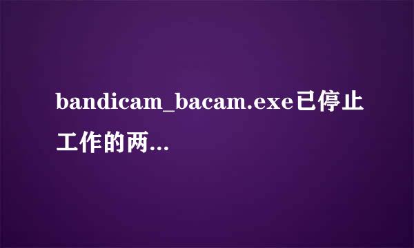 bandicam_bacam.exe已停止工作的两种解决办法