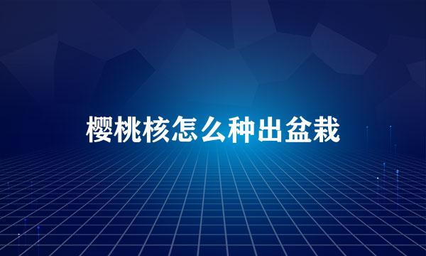 樱桃核怎么种出盆栽