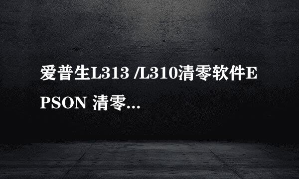 爱普生L313 /L310清零软件EPSON 清零步骤实例