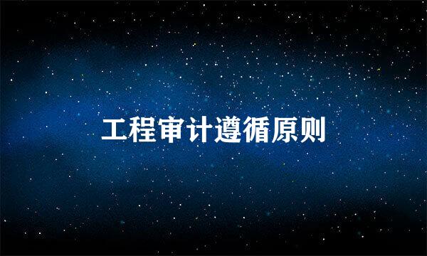 工程审计遵循原则