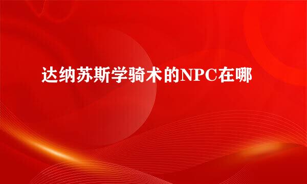 达纳苏斯学骑术的NPC在哪
