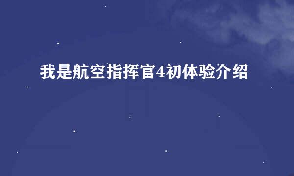 我是航空指挥官4初体验介绍