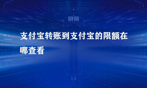 支付宝转账到支付宝的限额在哪查看