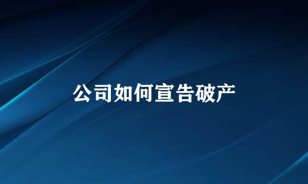 公司如何宣告破产