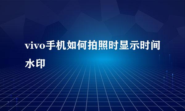 vivo手机如何拍照时显示时间水印
