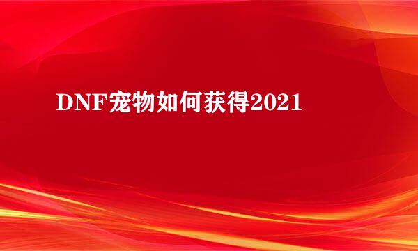 DNF宠物如何获得2021