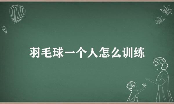 羽毛球一个人怎么训练