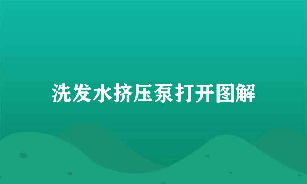 洗发水挤压泵打开图解