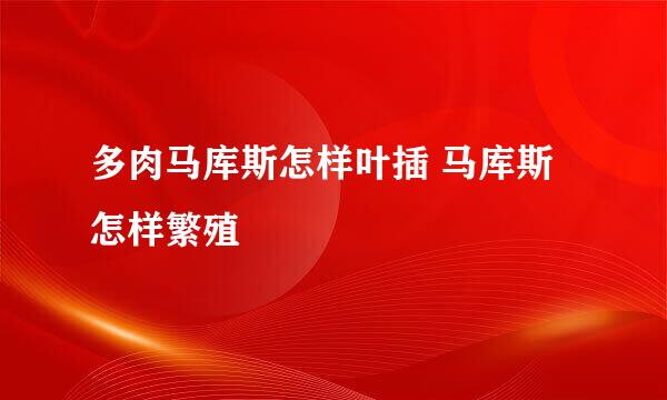 多肉马库斯怎样叶插 马库斯怎样繁殖