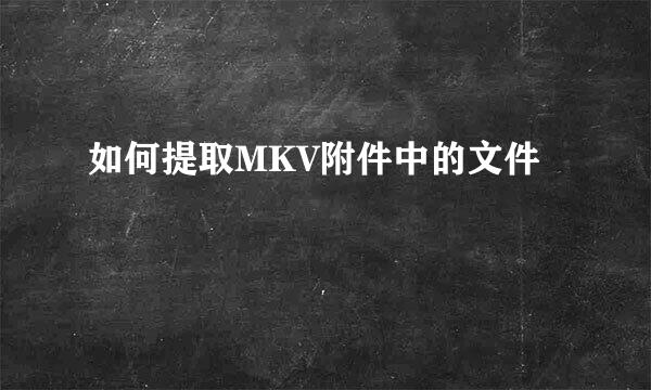 如何提取MKV附件中的文件