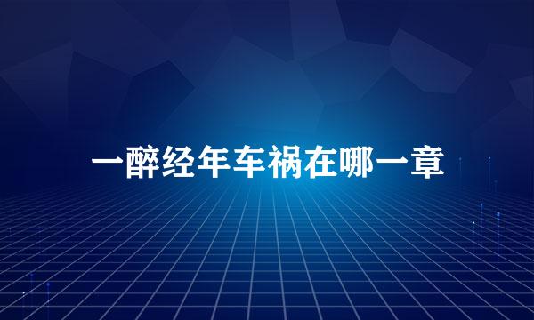 一醉经年车祸在哪一章