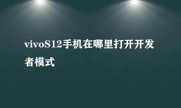 vivoS12手机在哪里打开开发者模式