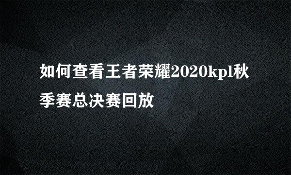 如何查看王者荣耀2020kpl秋季赛总决赛回放