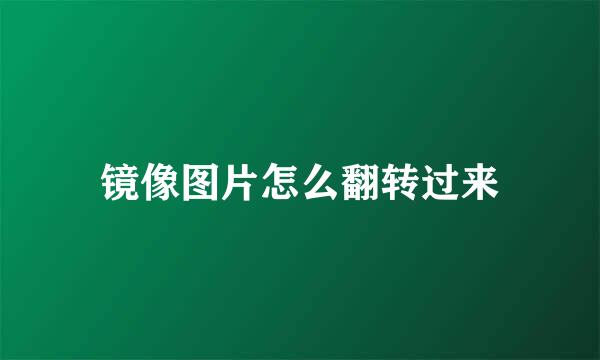 镜像图片怎么翻转过来