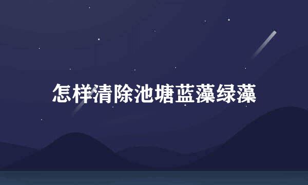 怎样清除池塘蓝藻绿藻