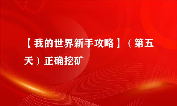 【我的世界新手攻略】（第五天）正确挖矿
