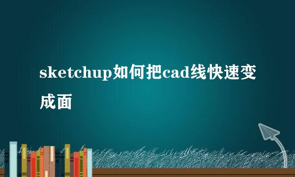sketchup如何把cad线快速变成面