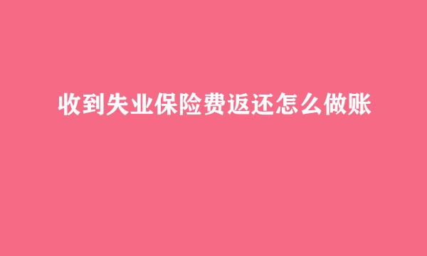 收到失业保险费返还怎么做账