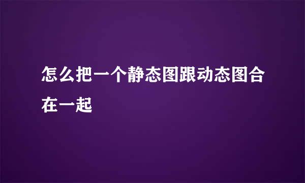 怎么把一个静态图跟动态图合在一起