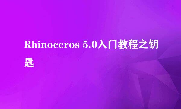 Rhinoceros 5.0入门教程之钥匙
