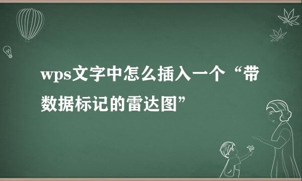 wps文字中怎么插入一个“带数据标记的雷达图”