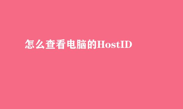 怎么查看电脑的HostID